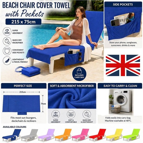 Beach chair lounger cover with - chair,